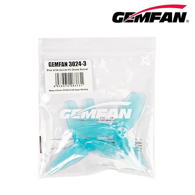 6Pairs GEMFAN 3024 3-Blade Propeller 3Inch Prop For F9A-B RC Flying Ball / Soccer Drones FPV 3inch Toothpick Cinewhoop Ducted 6