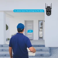 Caméra de surveillance WiFi 4K 8MP, détection humaine, double objectif, zoom numérique 5X, caméras IP PTZ de sécurité extérieures, vision nocturne 3