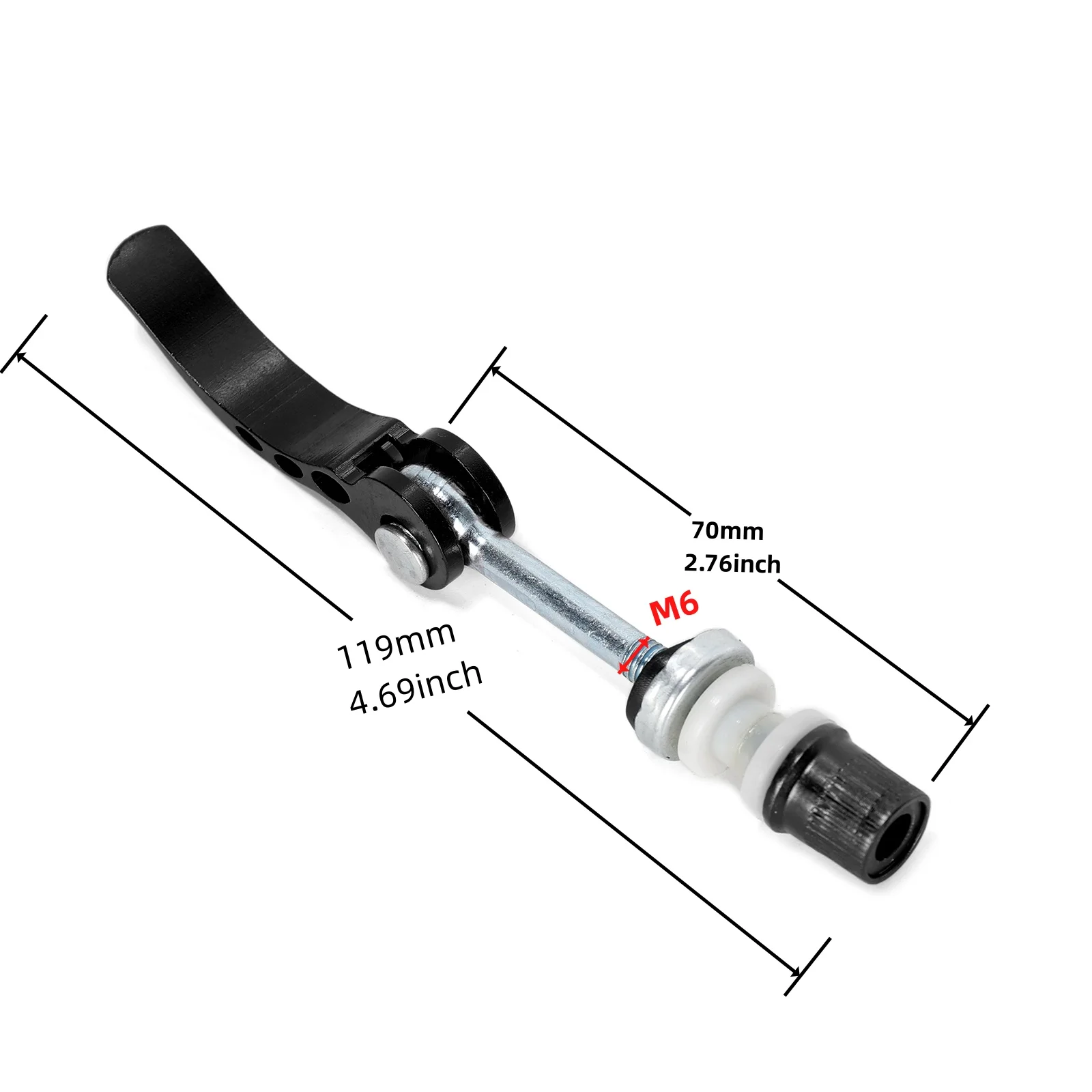 2pcs Aluminum Alloy Bicycle Seatpost Binder Bolt, Quick Release Bolt M6 x 70mm, for all kinds of bicycles