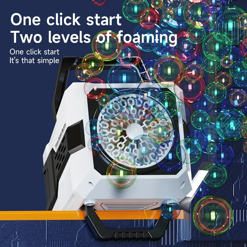 Bubble Gun Bubbles Machine Electric Soap Full Automatic Blowing Maker Lights Handheld Outdoor Games Park Wedding Toys for Kids