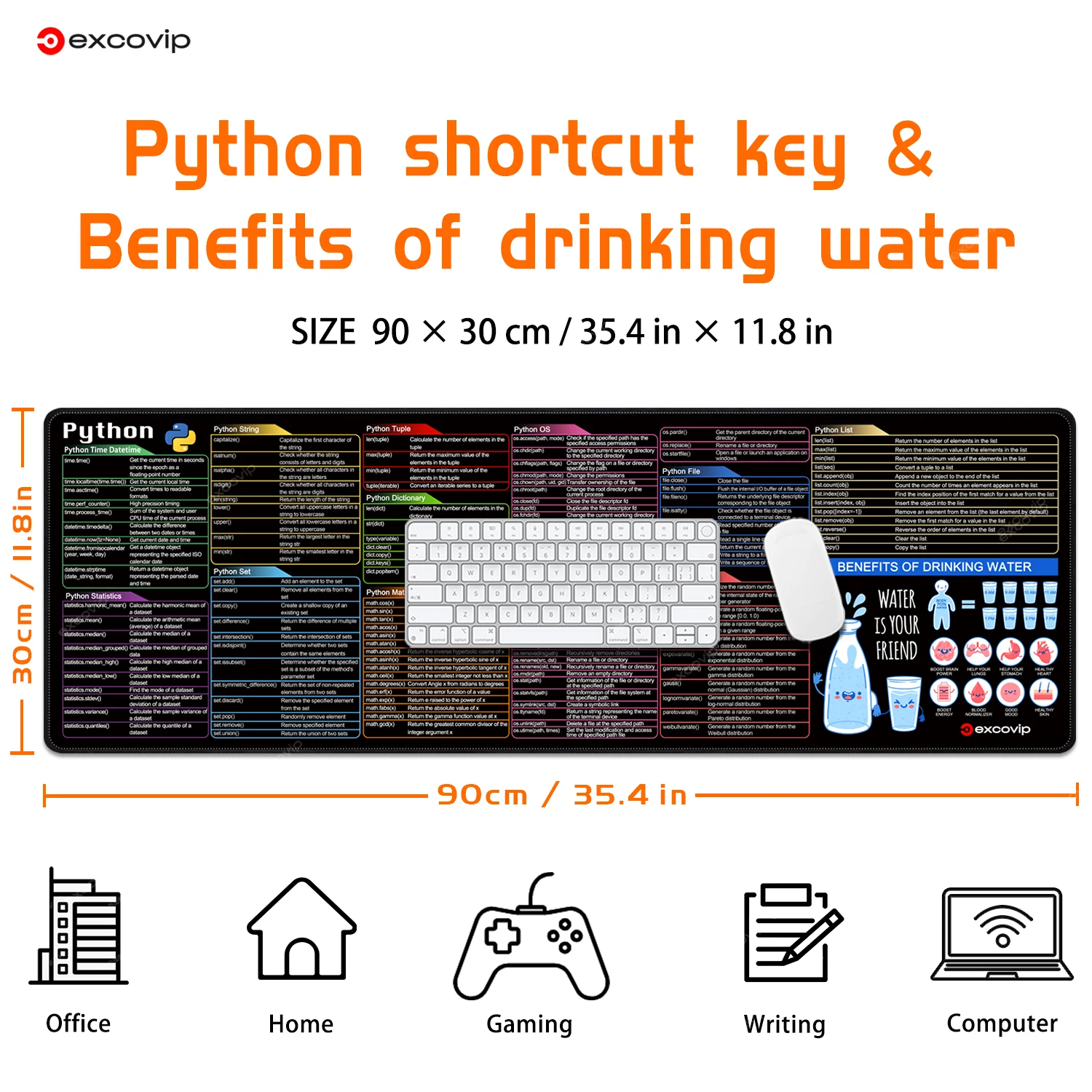 3254-dac3e3.jpg Alfombrilla de ratón con programación EXCO Python, atajos grandes