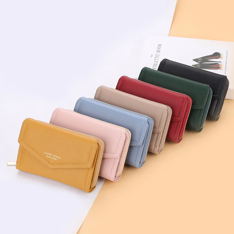Baellerry Women Wallets Fashion Medium Women's Leather Wallet Quality Red Card Holder Black Coin Purses Green Wallets for Women 3