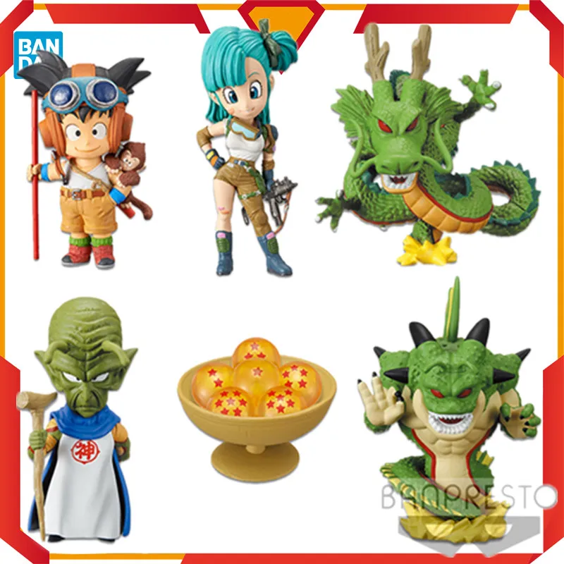 

In stock Bandai original Anime Dragon Ball Super WCF Shenron Goku Bulma PVC Action Figures 7cm Figurine Model Toys