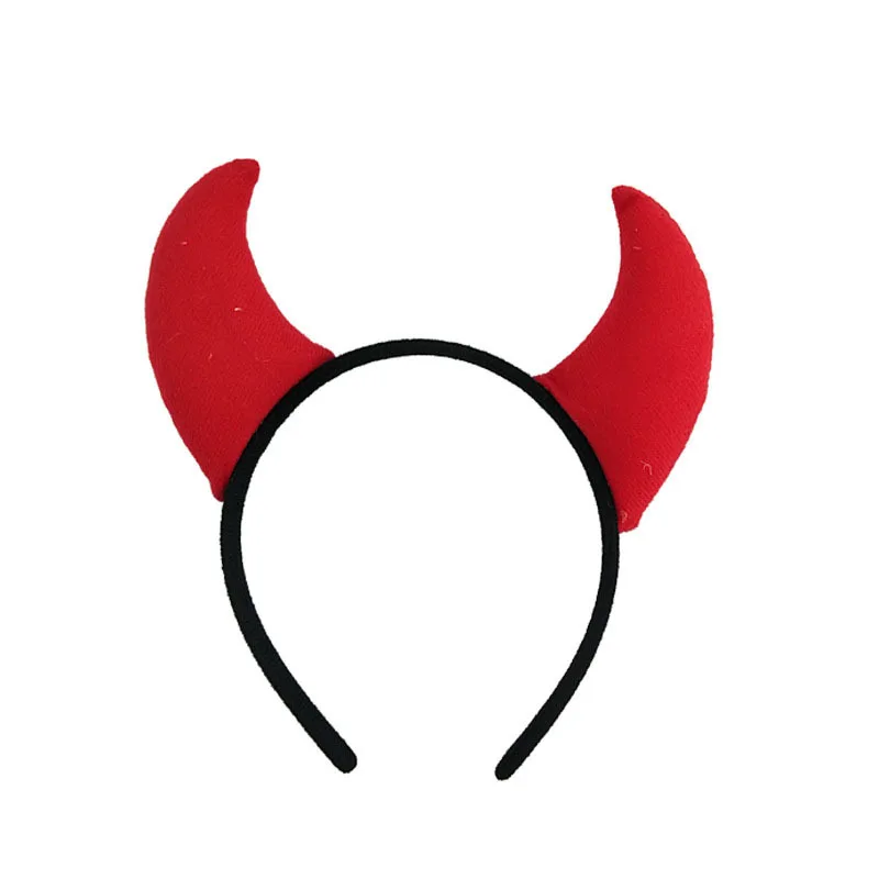 Animal Ear Red Black Demon Devil Headband Headwear Tail Bow Knot Tie Set Cosplay Costume Props Halloween Christmas Festival
