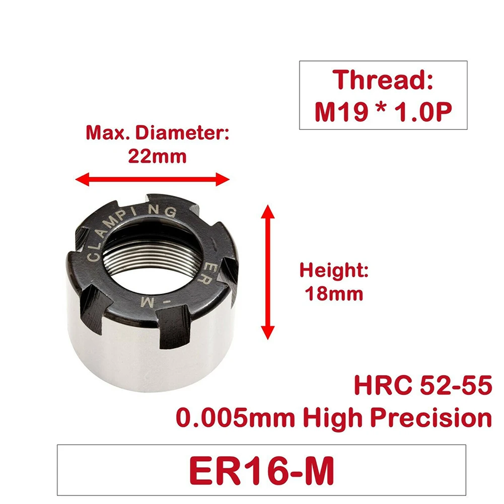 High Precision ER Clamping Nut Collet 11/16/20/25/32/40 A/M/UM Milling Chuck Cap ER11-A ER16-A ER20-A ER11-M ER16-M ER20-M Tool