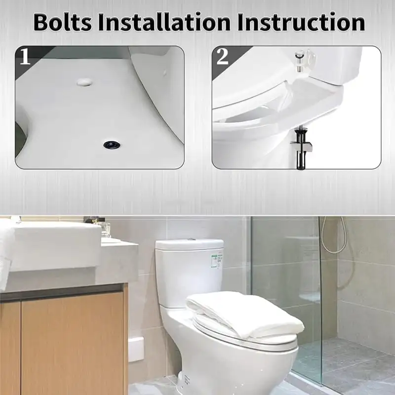 Toilet Seat Accessories Toilet Hinge Replacement Toilet Tank Fixing Kit Heavy Duty Toilet Seat Fastener Bolt kit Stainless Steel Water Tank Toilet Bolt Hinge Screw Retractable Cover Kits