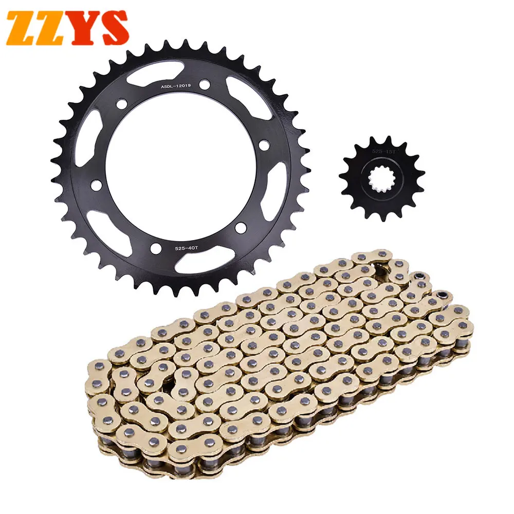 

525HO Ring 400CC Motorcycle Golden Chain 525 15T 40T Front Rear Sprocket for Honda VFR400R VFR400 R3-L,M NC30 1990-1993 VFR 400