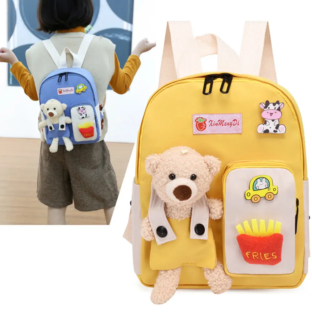 

New Cartoon Canvas School Bags For Gilr Cute Kids Kindergarten Children Backpacks Girls Boy Hight Quality Book Bags Backpack