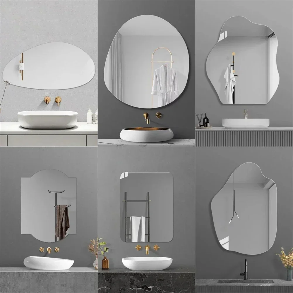 Irregular Mirror Wall Decorative Mirrors For Dressing Bedroom Living Room DIY Self-adhesive Mirror Art Wall Home Decor 5