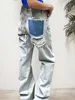 HH Women Broken Holes Decorated Jeans Patchwork High Waist Trousers Denim Pant For Woman Vintage Fashion High Street Jeans