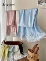 Beiyingni French Elegant Satin Mermaid Skirt Women Spring Summer Lace Patchwork Pack Hip Long A-line Skirts Office Ladies Faldas - Image 2