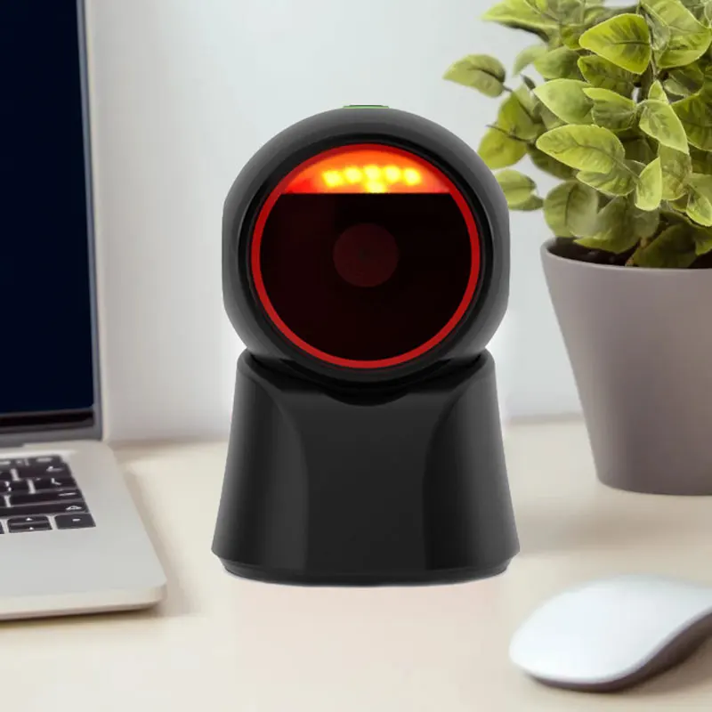 Omnidirectional Automatic Sensing Platform Scanner, Hands-Free USB Wired Image Sensing QR Barcode Reader