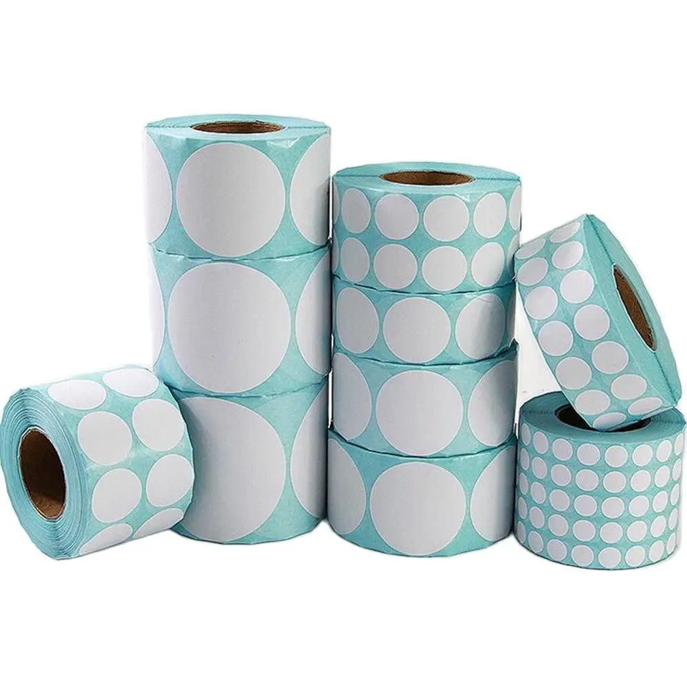 White Round Thermal print Label Sticker Blank White circle Thermal Paper Label