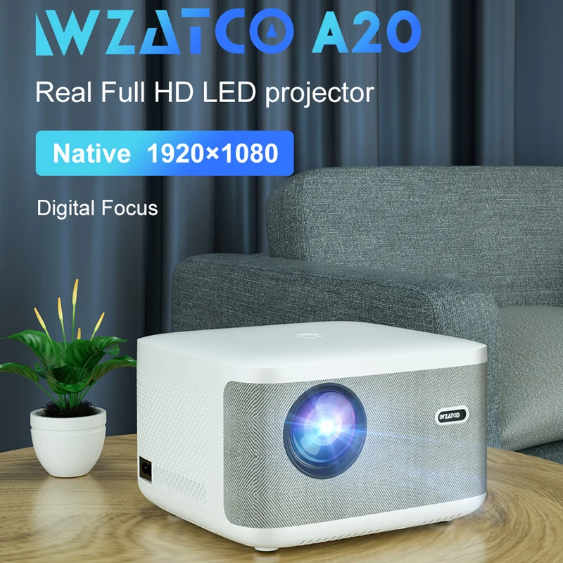 WZATCO A20 Digital Focus 32GB Smart Android WIFI Full HD 1920*1080P LED  Projector Video Proyector Home Theater Cinema LCD Beamer - AliExpress