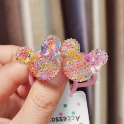 Set of 2 Colorful Sequined Cherry Elastic Hair Bands (A)