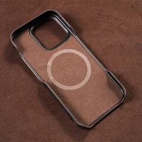 for Magsafe Case for iPhone 16 15 Pro Max 16Pro Retro Luxury Full Grain Cowhide Genuine Oiled PULL-UP Leather Magnetic Cover 2