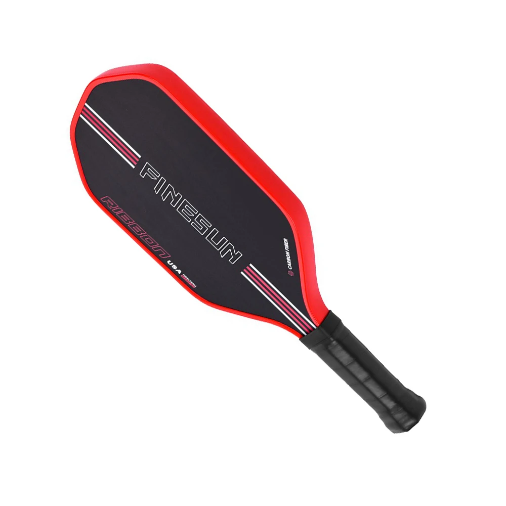 Carbon Fiber Picleball Paddle, Stone Ground Cloth Pattern, Sandblasting, Thick Polypropylene, Honeycomb Core Pick, T700, 16mm