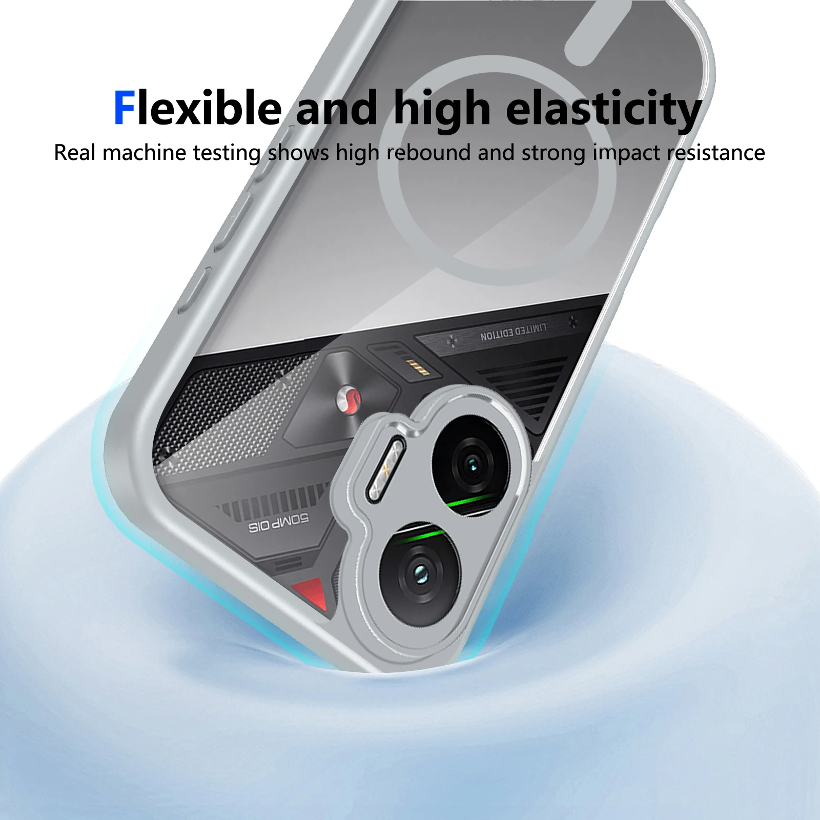 Premium Magnetic Phone Case with Wireless Charging - Clear Shockproof Back Cover
