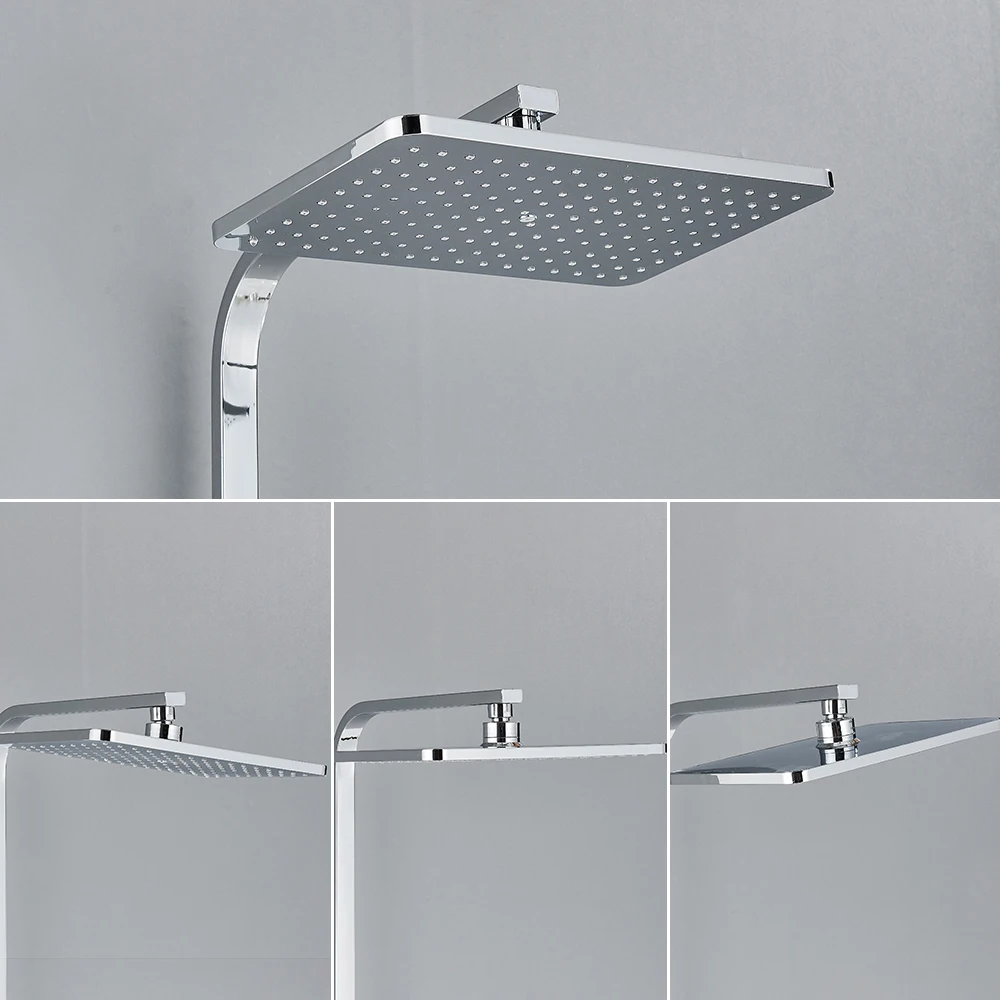 Bathroom Faucet Bathroom Shower Faucet Set Thermostatic Mixing Valve Chrome Thermostatic Shower Faucet Rainfall Set Shelf Bath Systems