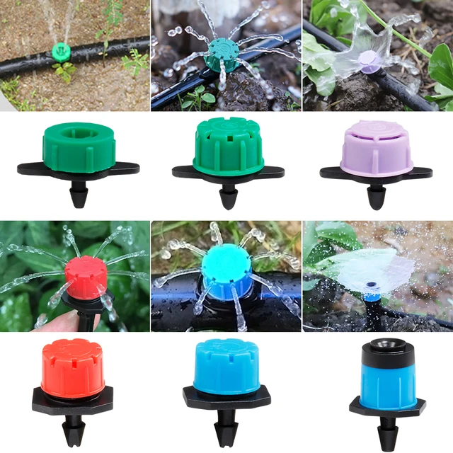 Állítható Öntözési Csepegtető Sprinkler 1/4 Hüvelykes Emitter Gushing Dripper Micro Drip Öntöző Az Rendszerhez