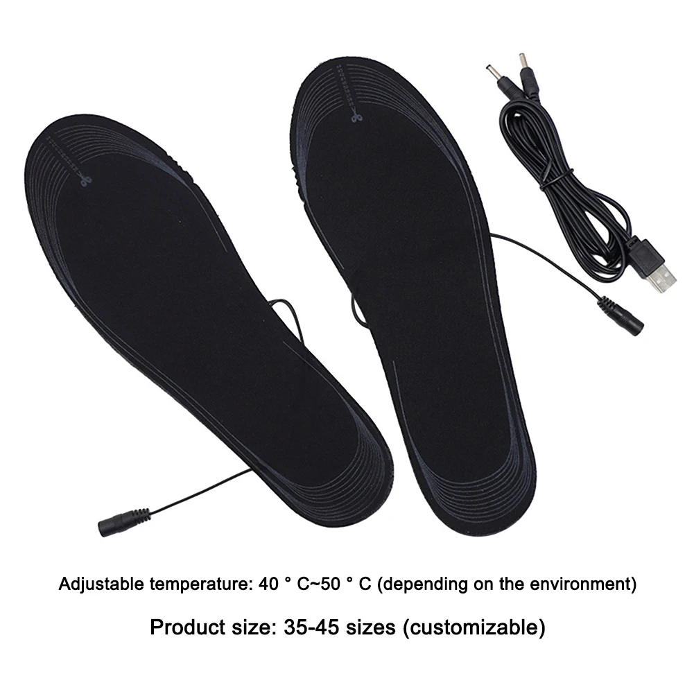 3-1Pair Winter USB Electric Heated Insoles Electric Feet Warmer Pad Thermal Shoes Sock Pad Heated Insoles Washable Foot Fever