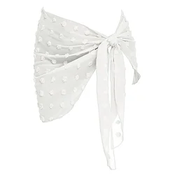 Summer Sheer Chiffon Sarong Skirt - Women's Swimsuit Cover - Up - One Size (2 - White)