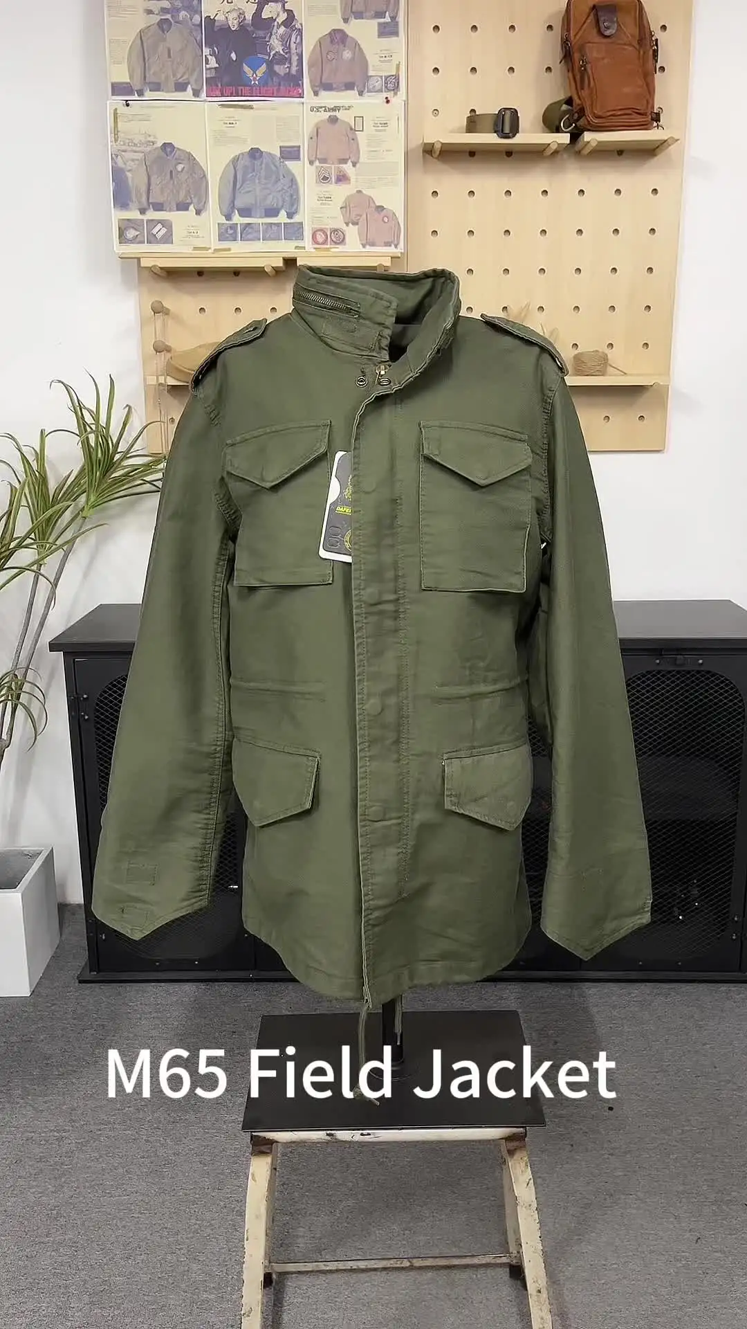 Veste Camouflage M65 Taille S | Homme | Doublure Amovible | Automne-Hiver | Vert