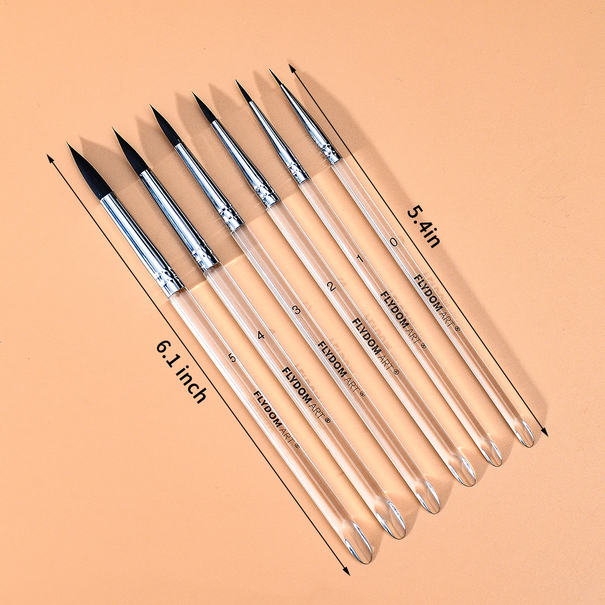 Paint Brush 6 Pcs Watercolor Brush Set Transparent Pen Holder Nylon Hair Paint Brush Pen For Drawing Painting Round Pointed Art Supplies