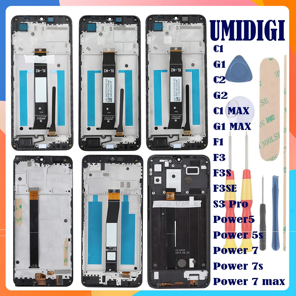 

For UMIDIGI C1 G1 C2 G2 C1 MAX G1 MAX F1 F3 F3S F3SE S3 Pro Power5 Power 5s Power 7 Power 7s Power 7 max +Display + Touch+Frame