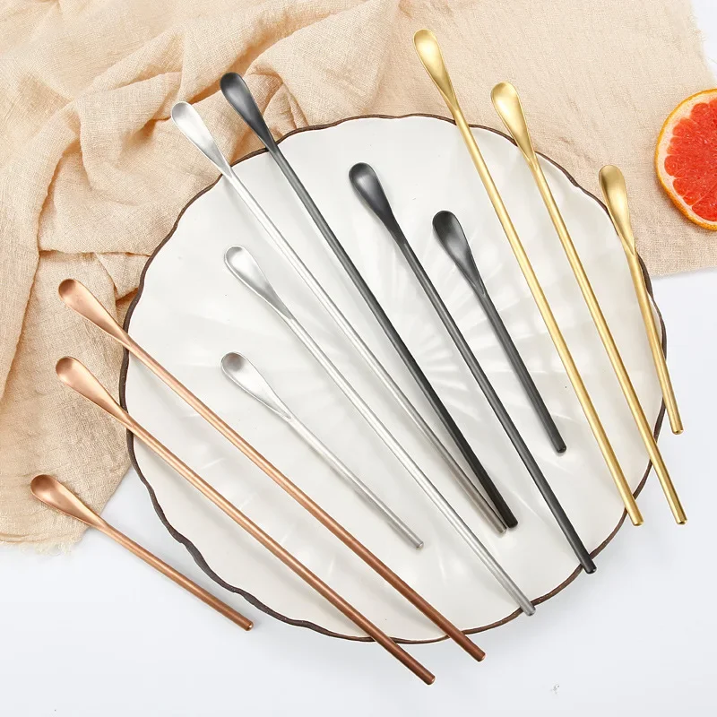 Long Handle Stainless Steel Spoons for Bar Cocktail Mixing Multi-size Drinks Muddler Stirrer Bartender Whisky Stir Rod Scoop