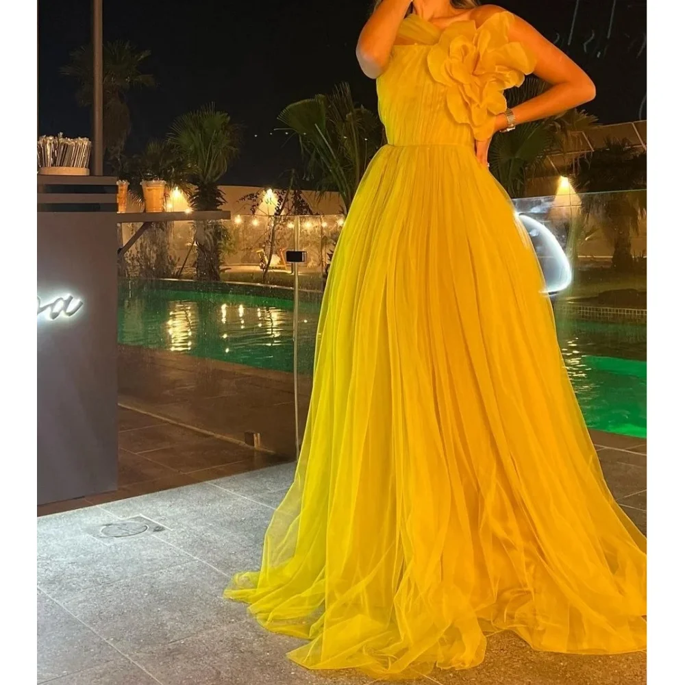 

Muloong One-shoulder Sweep Train Women Elegant And Pretty Luxury Prom Dress