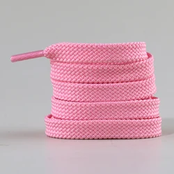 Flat Classic Shoelaces - White & Black Sports Shoe Accessories - 160cm (Pink)
