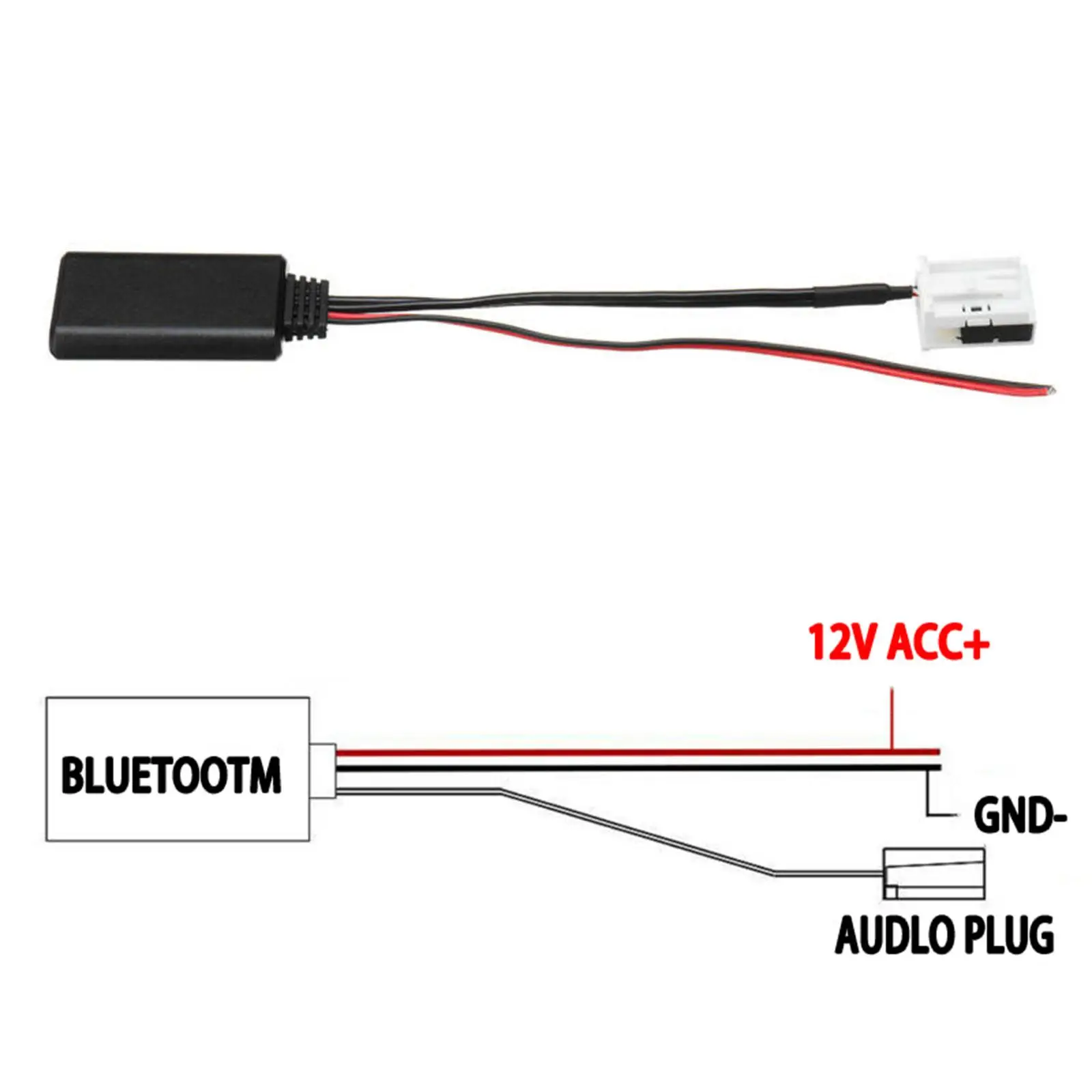 Auto Bluetooth AUX Module, Microfoon Adapter Extra Audio Draad 150 Cm/59in Lengte Vervanging voor RNS 510/RCD 300