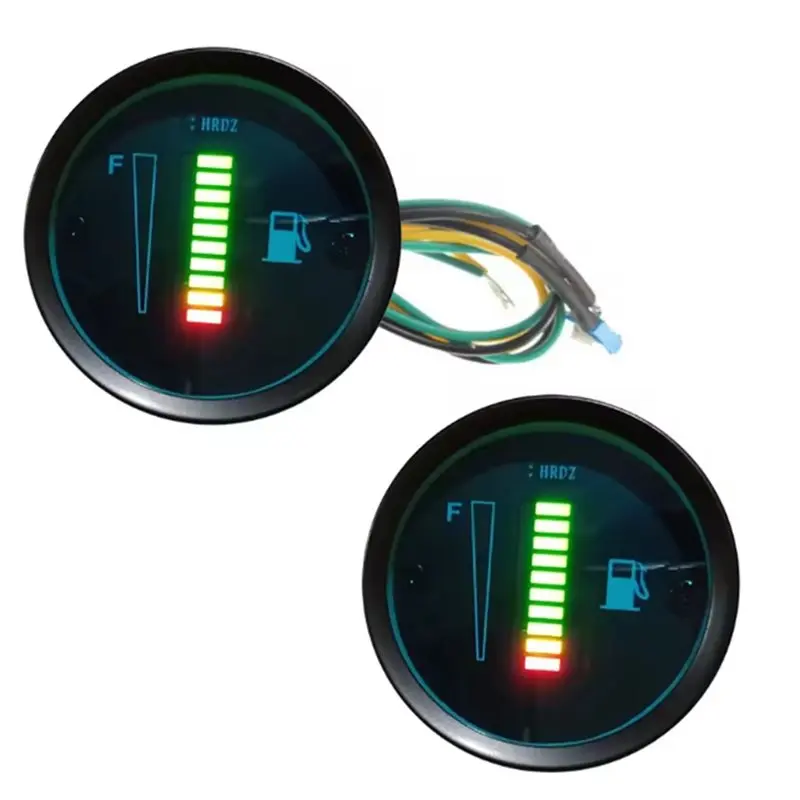 자동차 연료 레벨 미터 게이지 52mm 범용 24V 오토바이용 8 LED 조명 디스플레이