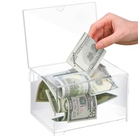 Acrylic Raffle Ticket Container with Lock and Sign Holder Voting Box Cardboard Raffle Box for Voting Charity Ballot Suggestions 1
