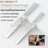 NEW Folding Stainless Steel Comb Men Retro Oil Head Combs Barber Hair Clipper Comb Portable Groom Beard Comb Salon Styling Tools 1