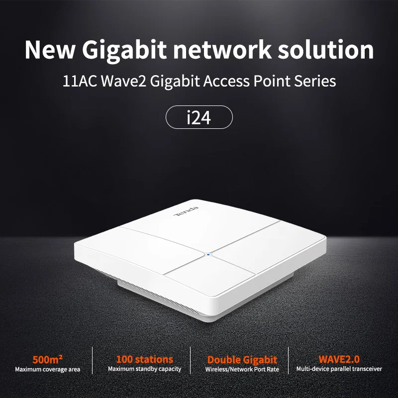 Tenda-estação Base de Fonte de Sinal sem Fio I24 Teto ap Gigabit Dual-band Ac1200 Wave2 Gigabit Access Hotspot Wi-fi Signal - Imagem 2