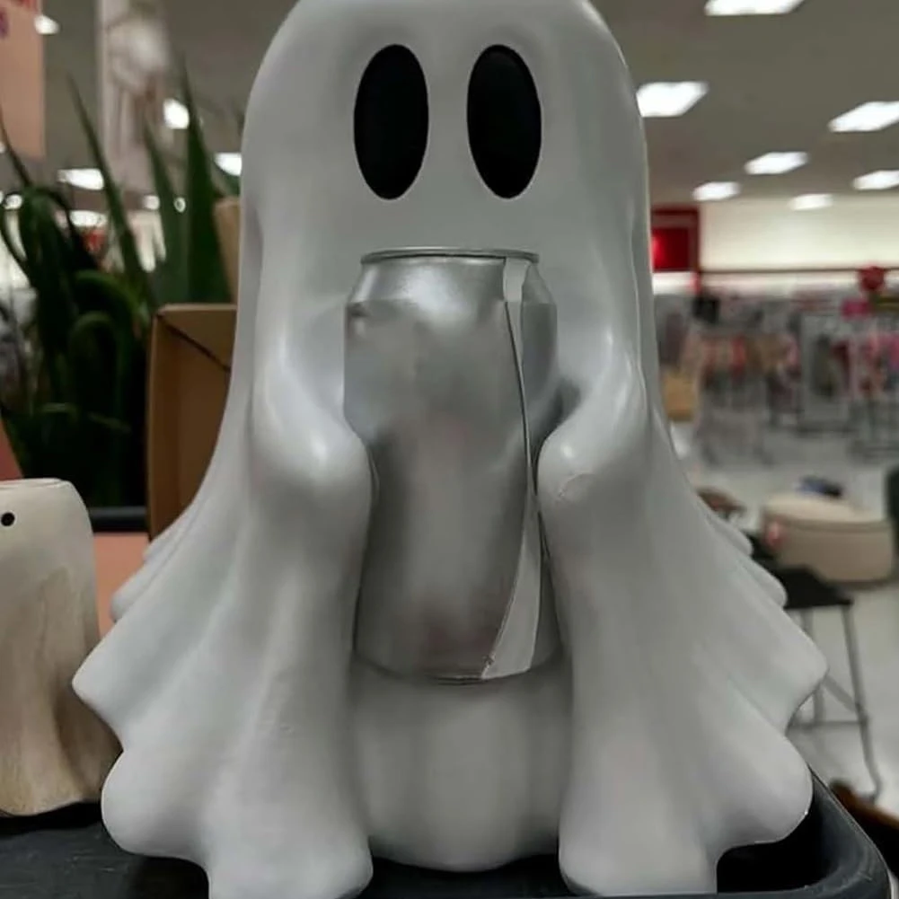 Resin Ghost Can Holder for Halloween Home Decor