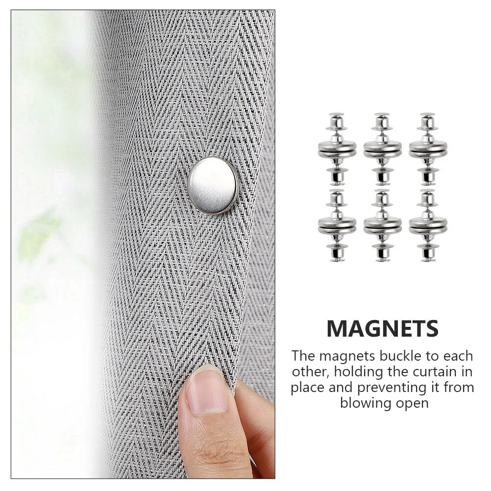 Curtain Magnets Closure Magnetic Holdback Punch-free Tiebacks Buckle  Holders Curtains - AliExpress