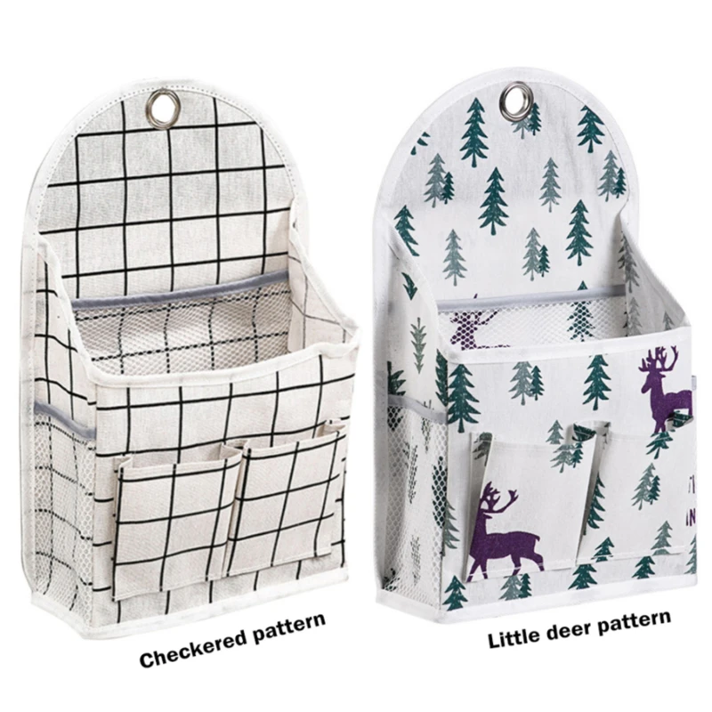 Large Capacity Cotton Linen Storage Bag Home Wall Mounted Organizer Hanging Bag Closet Toy Box Container Organizer Fabric Basket 6