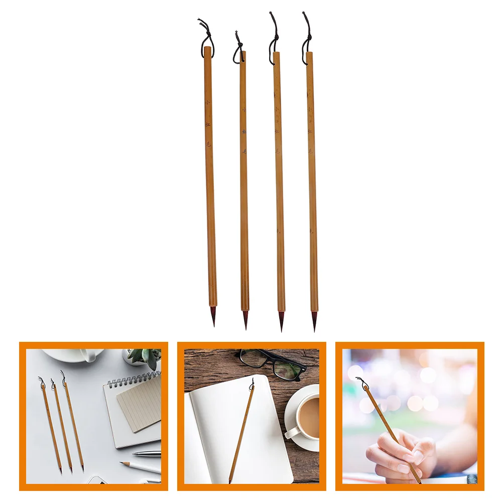 4 Pcs Chinese Calligraphy Brush Student Pens Painting Writing Brushes Copy Scriptures Portable Beginner Tool