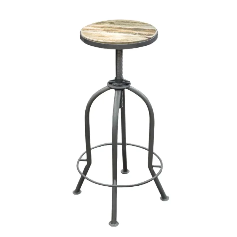 American Retro Bar Stool, Iron Do Old Counter Seats, Lift Adjustment High Chair, Stable Load-Bearing, Industrial Style Furniture
