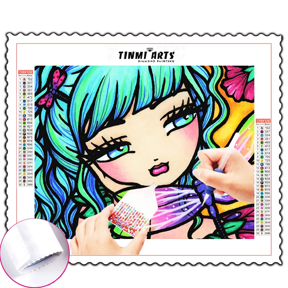 5d Diy Poured Glue Diamond Painting Kits Scalloped Edge Pretty