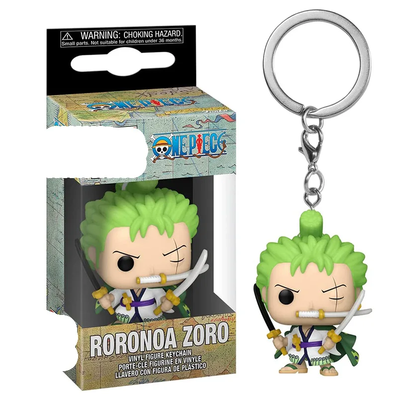 New One Piece Anime Keychains Roronoa Zoro Tony Chopper Cartoon Decoration Key Ring Action Figure Toys for Kids Birthday Gifts