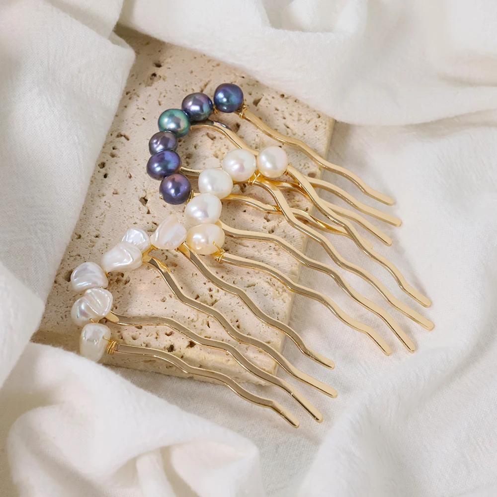 Metal hair accessories Hair accessories Natural Pearl Retro Hair Accessories Women Luxury Jewelry Hair Clips Flamenco Combs For Girls Pin Gift Gh0110