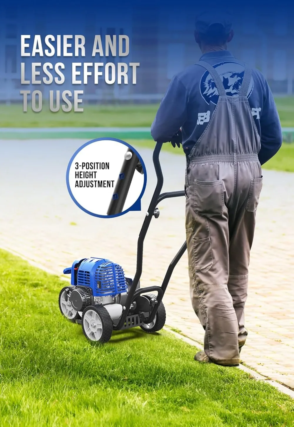 Sidewalk Edger Lawn Tool Gas 31cc, The Handle Is Ergonomic and Comfortable To Use,Blue,Suitable for Courtyard Garden