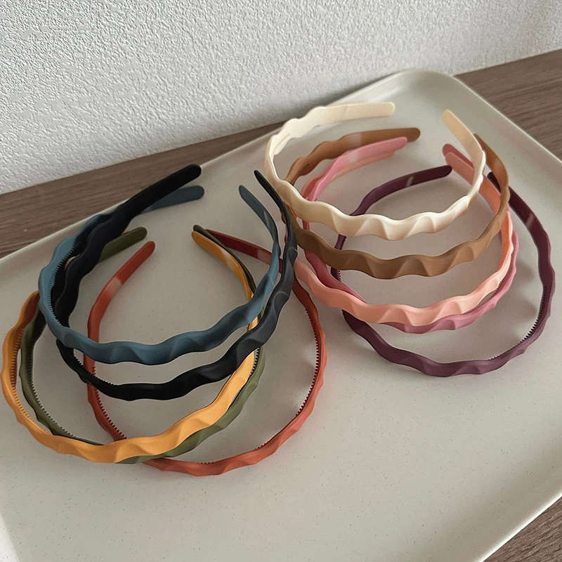 

Fashion All-match Solid Color Resin Wavy Headband Hairbands For Women Girls Minimalist Advanced Hair Accessorie Headwear
