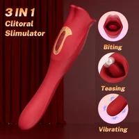 Zunge Lecken Beißen Vibrator für Frauen Oral Klitoris Nippel Anal Stimulator Vagina Massage Weibliche Masturbator Erwachsene Sex Spielzeug 3