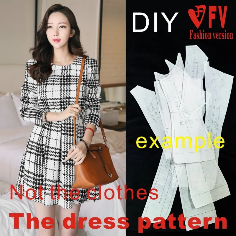 Dresses Sewing Pattern Template Cutting drawing Clothing DIY ((Not selling clothes)) BLQ-170