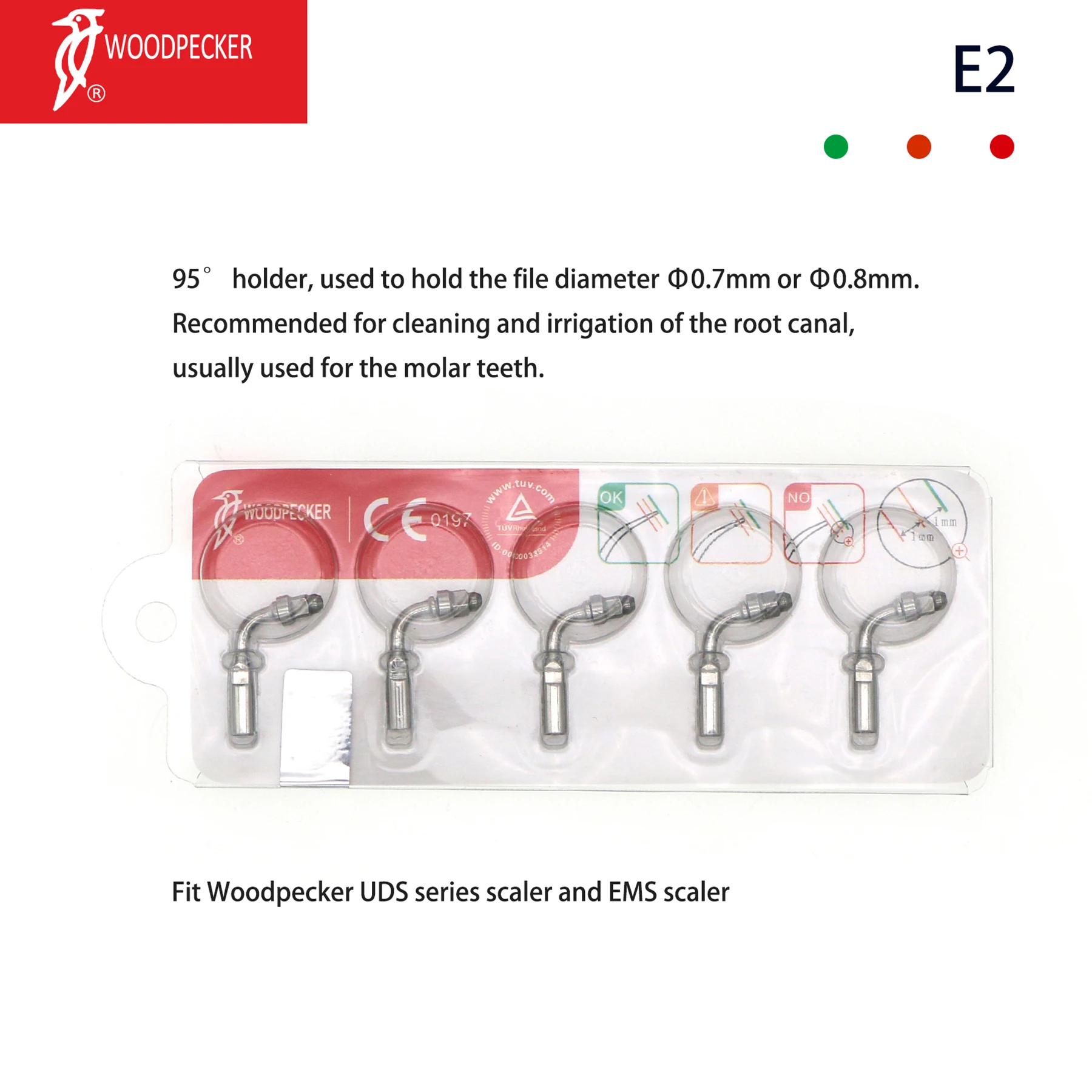 

100% Woodpecker Dental Ultrasonic Scaler Tip Cavity Preparation fit EMS UDS Handpiece E2